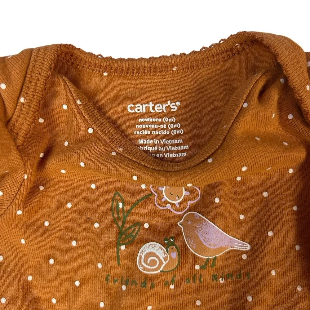 Girls Newborn 0-3 Months Bundle 8 pc Carter's Spring Summer Clothes Shirts‎